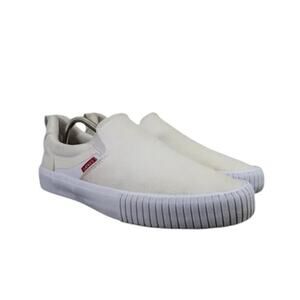 Levis Shoes Mens 9.5 Sneakers Lance Slip On Trainer Casual White Lifestyle Flat